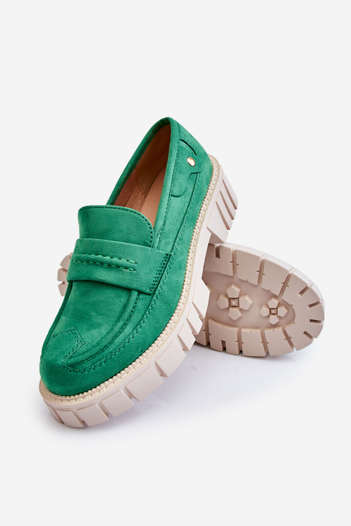 Жіночі замшеві туфлі зелені Fiorell