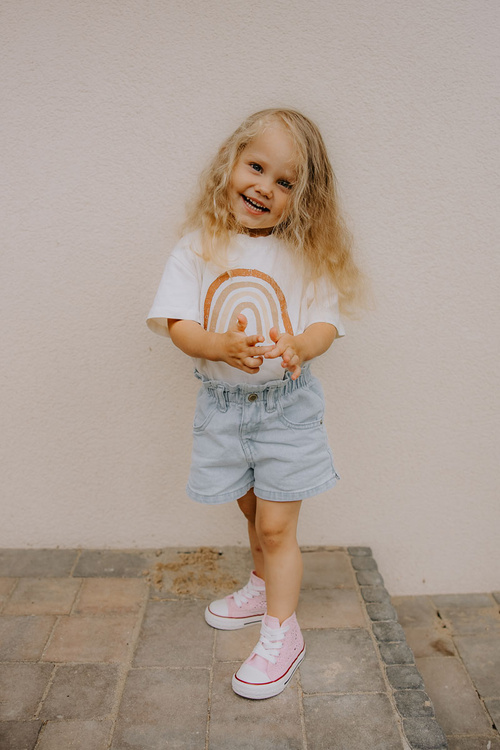 Рожеві високі дитячі кросівки Mona