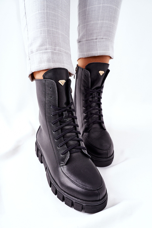 Жіночі шкіряні чоботи Nicole 2673 Чорні