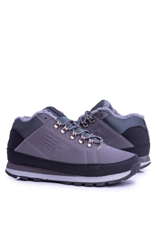 Чоловічі утеплені трекінгові черевики сірі Newlans2