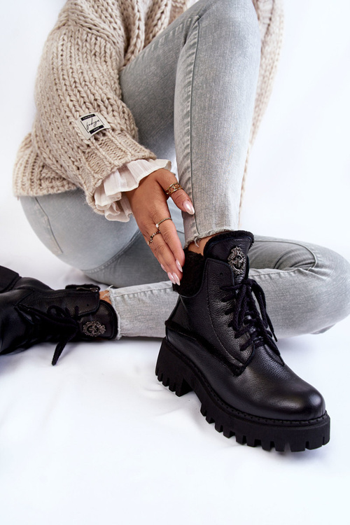 Жіночі шкіряні черевики Trapper Black Vergo