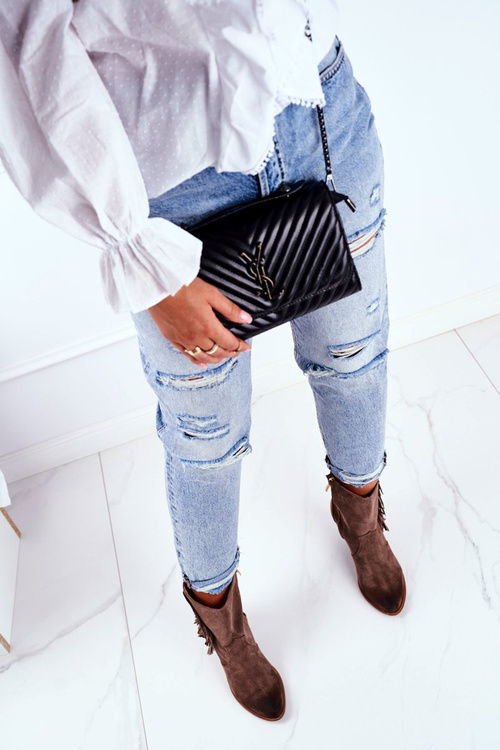 Жіночі чоботи на високому каблуці шкіряні Cappuccino Quintana