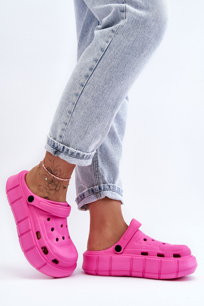Жіноча поролонова платформа Crocs Fuchsia Beckett
