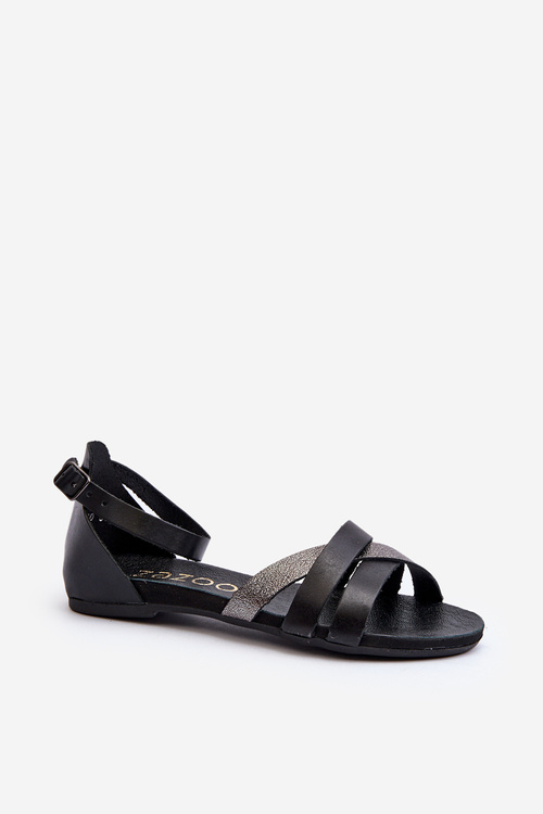 Чорні зручні шкіряні сліпони Zazoo 40185