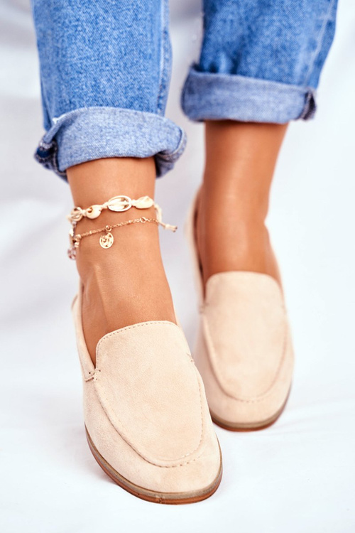 Жіночі броги Сліпони Лофери замшеві бежеві Twinky