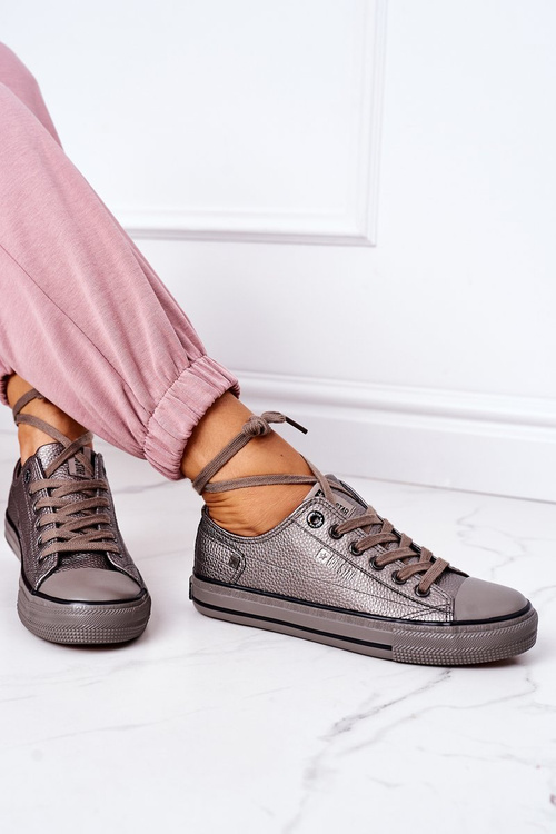 Жіночі шкіряні кросівки BIG STAR II274003 Олов'яні