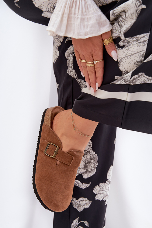 Замшеві Крокси Для Жінок З Пряжкою Big Star RR274A387 Коричневі