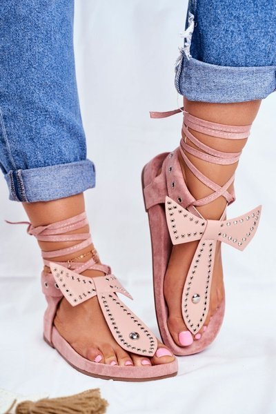 Жіночі багаторівневі босоніжки Lu Boo В'єтнамки Powder Pink Mara