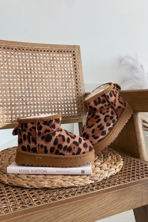 Дитячі Снігові УГГІ / Черевики З Вовною Пантерка Коричневі Mireya