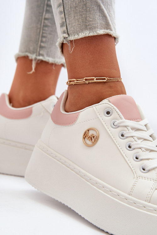 Жіночі кросівки на платформі білі Eshen