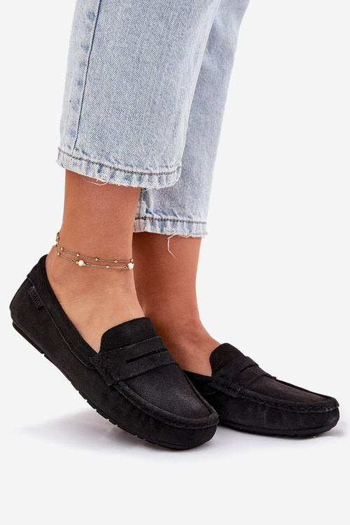 Замшеві мокасини для жінок Big Star RR274948 Чорні
