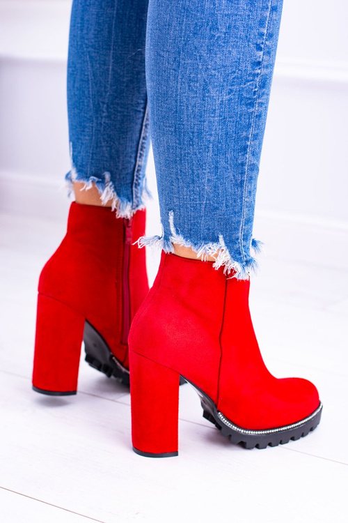 Червоні замшеві черевики Guriela на шпильці