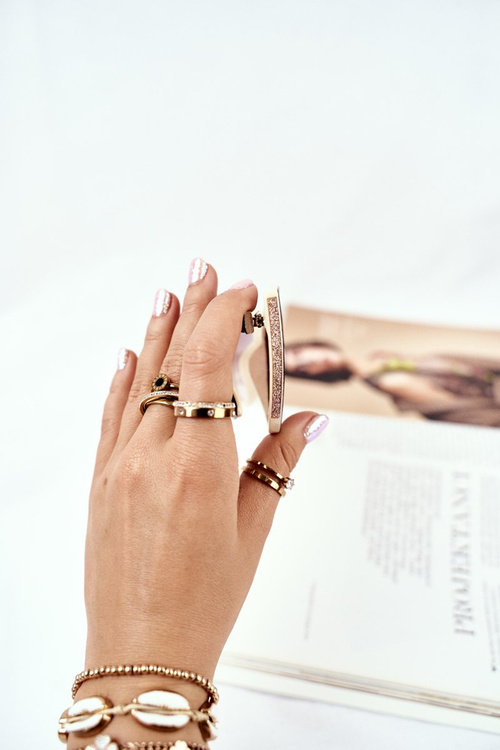 Коричневі жіночі сонцезахисні окуляри Prius PR-V26 Pink Gold Glitter