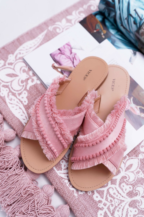 Жіночі тканинні шльопанці Vices 7269 Рожевий Jamen