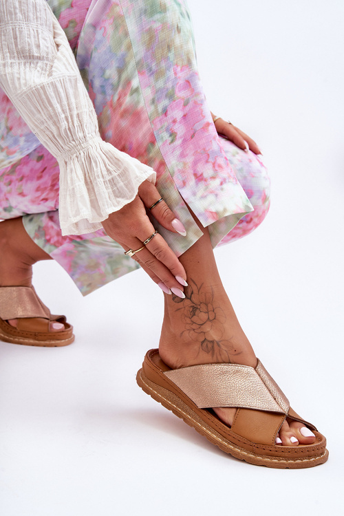 Шкіряні профільовані тапочки Maciejka 04986-29 Коричневий