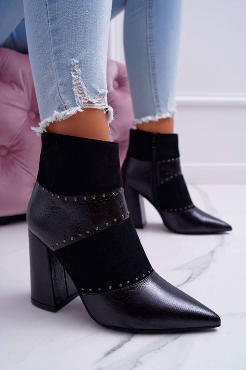 Жіночі чоботи на підборах RB21P чорні Янго