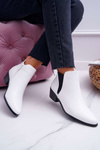 Жіночі ботфорти на плоскій підошві білого кольору Murino