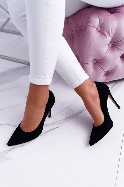 Жіночі туфлі на шпильці Laura Messi 1727 із замшевої шкіри, чорний Валентин