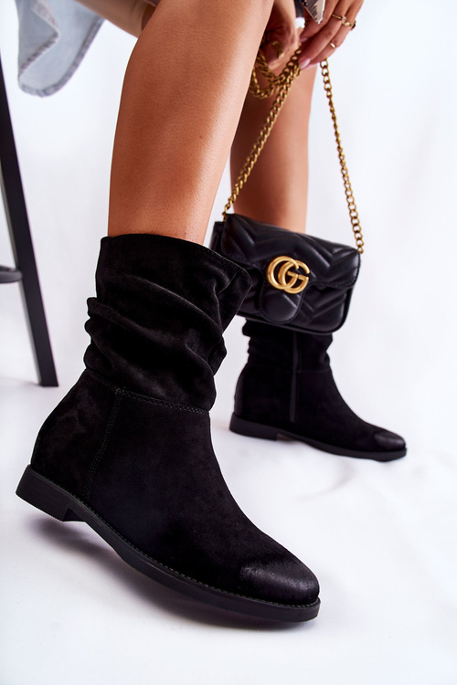 Жіночі замшеві високі чоботи Black Venis