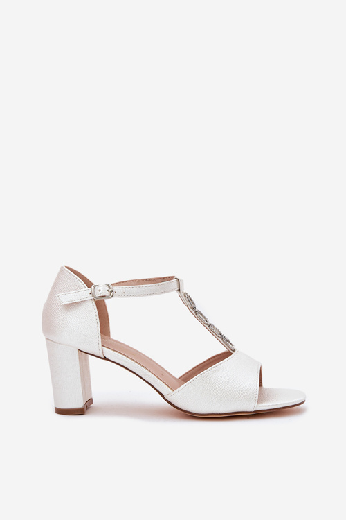 Жіночі Сандалі На Підборах З Декоративним Ремінцем Еко Шкіра Білі Triavera
