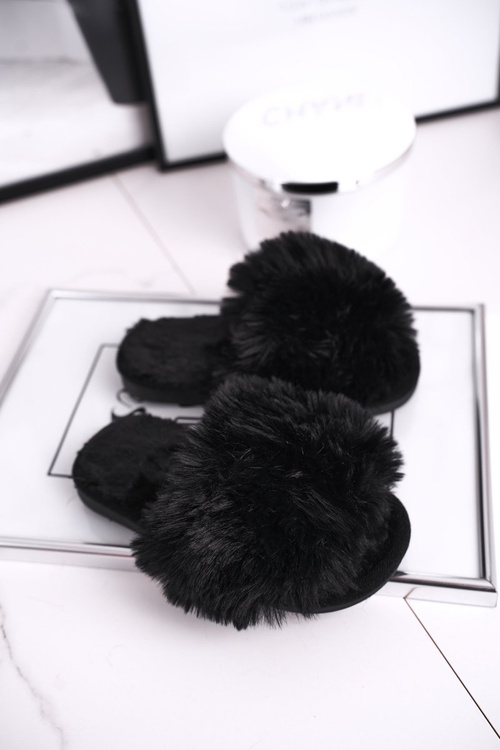 Дитячі тапочки з хутром Чорний сніжок