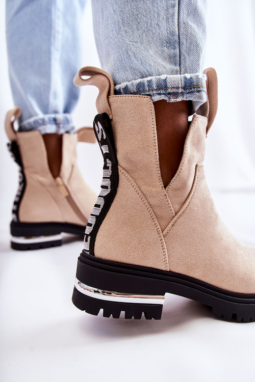 Замшеві черевики з вирізами бежеві Elvera