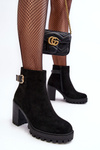 Жіночі замшеві ботильйони з орнаментом Black Menoria