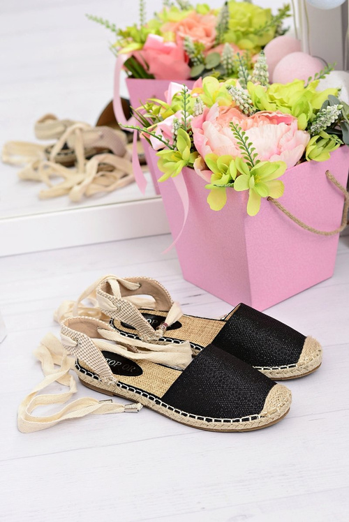 Жіночі лляні балерини, багатоярусні чорні еспадрільї Море