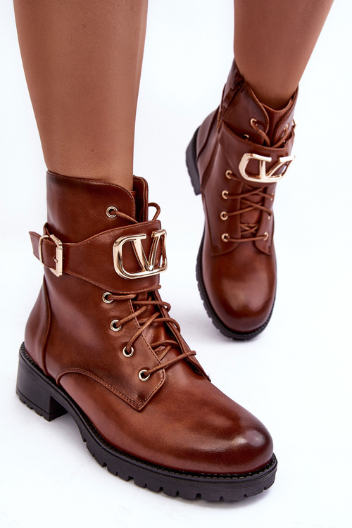 Жіночі ватні черевики Workery Gold Buckle Brown Vera