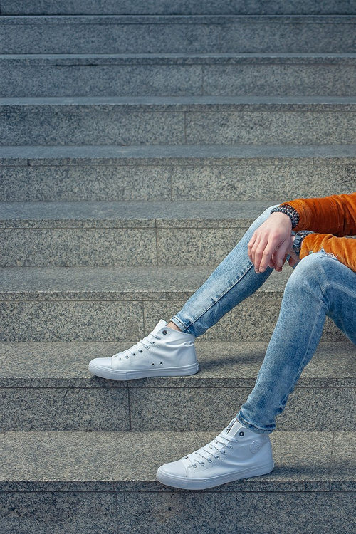 Чоловічі класичні високі кросівки BIG STAR FF174551 Білі