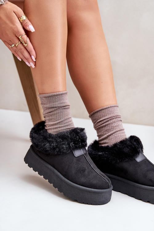Жіночі зимові черевики з хутряною обробкою Чорні Rainsa