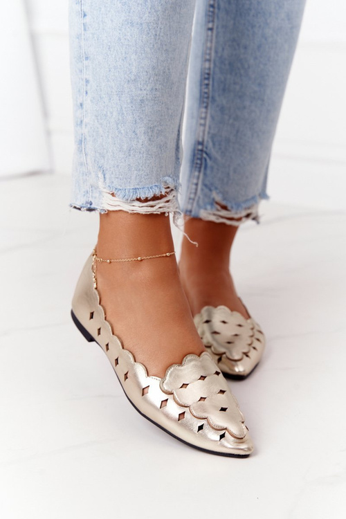 Ажурні жіночі лофери Lu Boo Golden