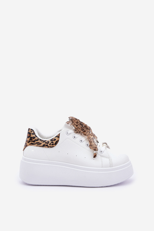 Жіночі Кросівки На Платформі З Леопардовим Принтом Білі Lerissna