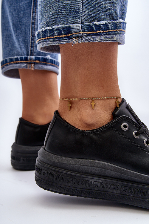 Низькі жіночі кросівки з флісовою підкладкою Чорні Big Star MM274031