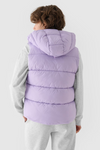 Жіноча пухова жилетка з капюшоном фіолетова 4F 4FWAW24TVJAF141-52S