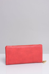 Великий жіночий червоний гаманець з кишенею