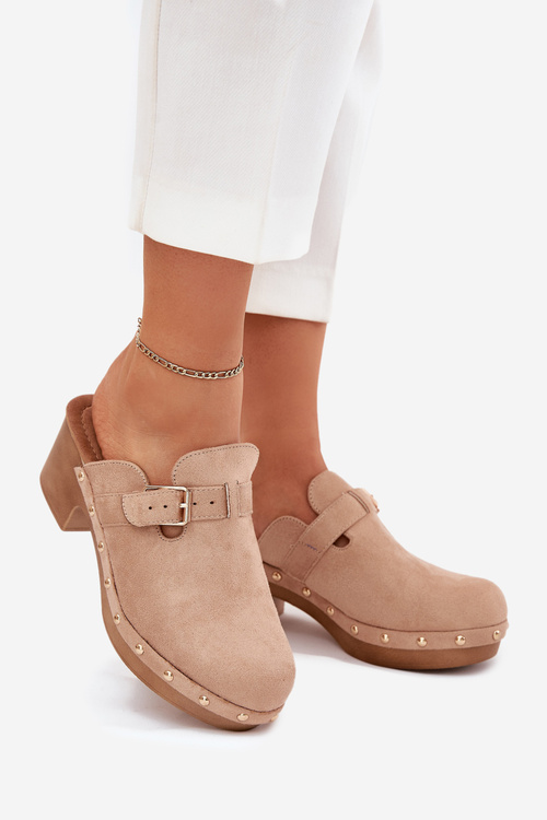 Жіночі Сандалі На Каблуку З Пряжкою Бежеві Veldexina