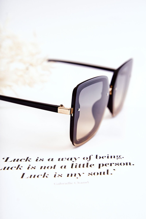 Модні жіночі сонцезахисні окуляри V130045 Чорно-золоті