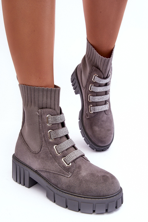 Носок Ботильйони замшеві сірі Hope