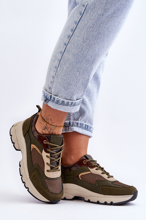 Кросівки на платформі зі шнурівкою Green Escape