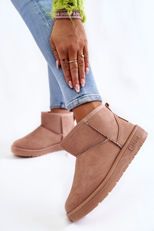 Жіночі теплі зимові черевики Big Star KK274293 Світло-рожеві