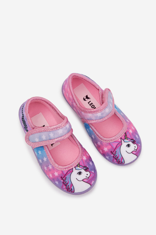 Балеринки Для Дівчаток На Липучці UNICORN Рожеві Silviera