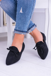 Lu Boo Black Ballerina Pointed Lords Lace-ups Feliciano Suede