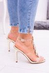 Lu Boo Золоті шпильки Zircon Sandals Serenade