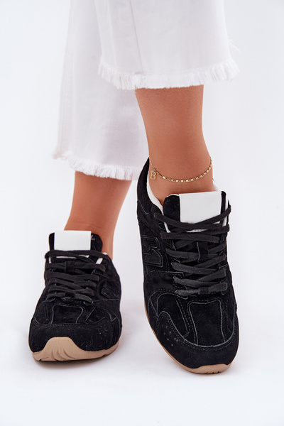 Жіночі Спортивні Черевики З Еко Замші Чорні Дорелла