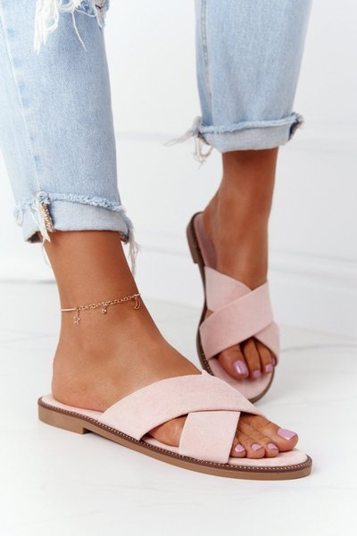 Жіночі замшеві тапочки рожеві Edesa