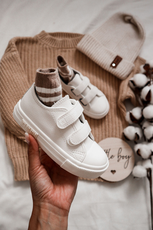 Дитячі шкіряні кросівки на липучці BIG STAR KK374093 Білі