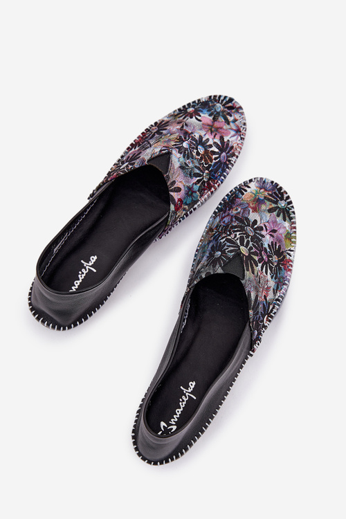 Шкіряні Балетки З Візерунком Maciejka T1930-39 Чорні