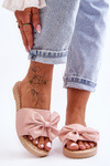 Модні жіночі тапочки з бантом Pink Estera