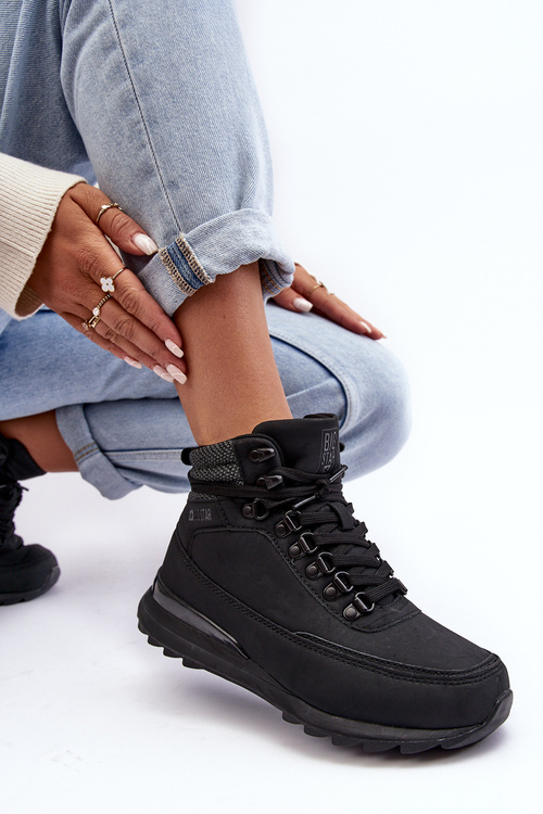 Чоловічі трекінгові черевики на шнурівці чорні Big Star MM274677